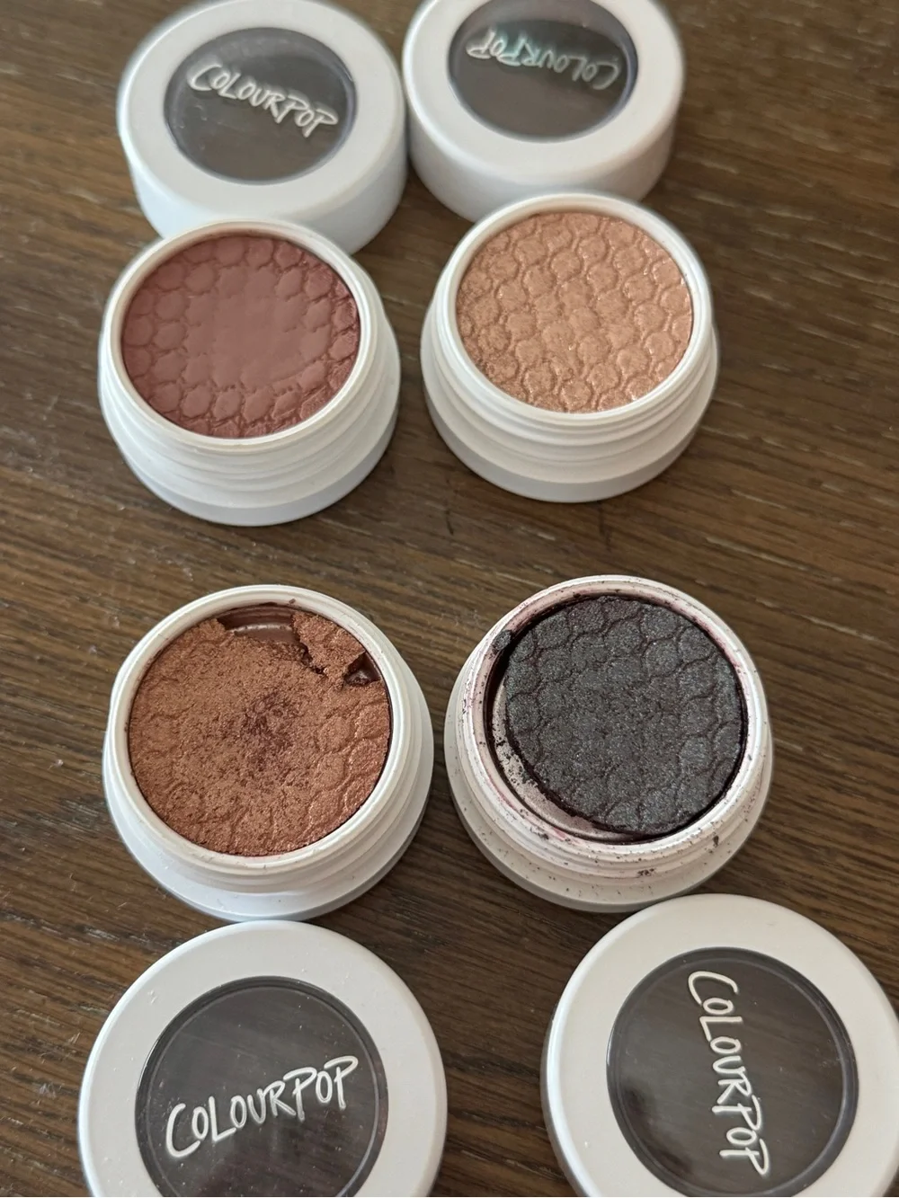 Bundle of 4 colourpop eye shadow, Brady, Amaze, DGAF, BAE